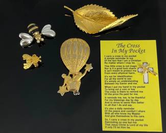 Gold Tone Fashion Pin Set