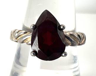 Sterling Silver Garnet Ring