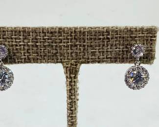 Moissanite Silver Drop Earrings