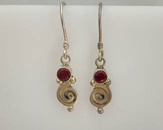 Sterling Silver Garnet Earrings