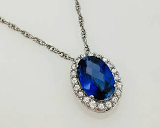 Sterling Silver Sapphire Necklace