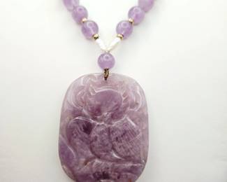 Carved Amethyst Necklace