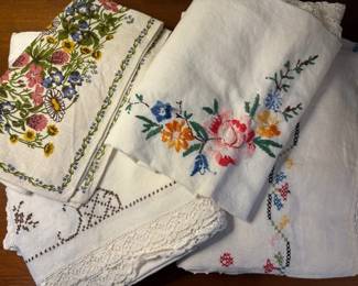 Vintage Hand-Stitched Linens