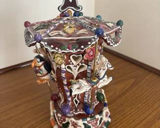 Musical Christmas Candy Carousel Rotating With TLite