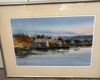 Print Of Northeastern Rocky Shoreline And Wharf By Jerry Smith