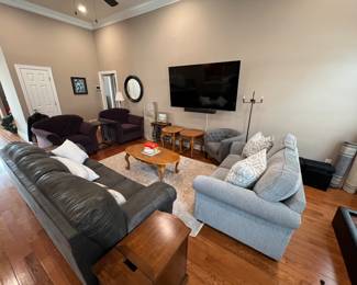 Living room furniture and flat screen tv 
