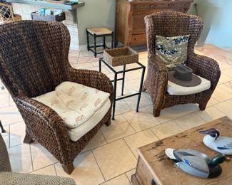 Beautiful Pottery Barn Seagrass Wingback Chairs