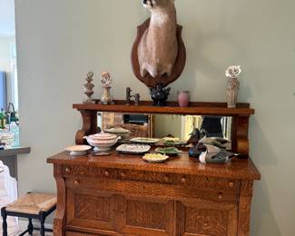Gorgeous Antique Tiger Oak Sideboard,