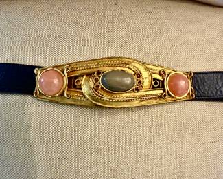 Sonia Petroff couture cabachon belt. 