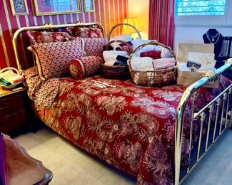 Brass bed not for sale. Comforter for sale!