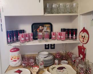 Georges Briard Santa Glasses, Craft, Table Lighter & Ashtray