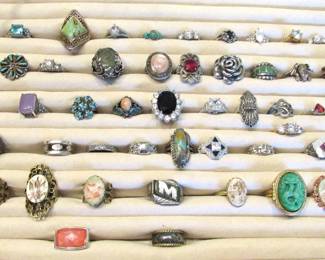 Many of the rings are sterling