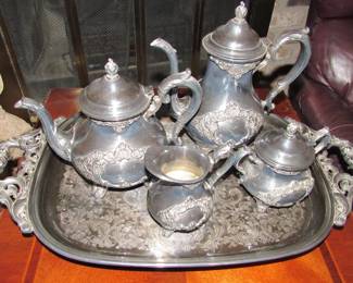 Heavy Gorham silverplate tea set