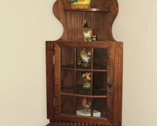 VTG oak hanging corner cabinet