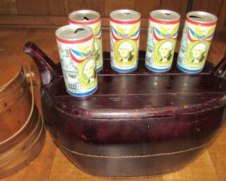 Antique wooden seat with storage