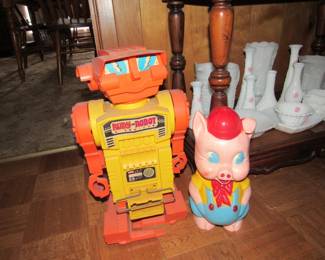 Vintage Rudy the robot & Porky the Pig