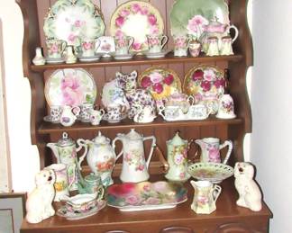 Cupboard full of antique porcelain