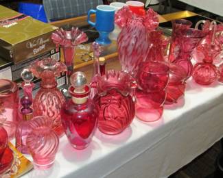 More Fenton and other cranberry glass