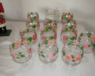 Franciscan Desert Rose stemware & pitcher