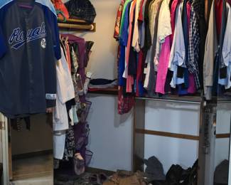 Primary bedroom closet, go up the stairs to your right, all the way down the hallway then turn left.