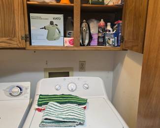 This is the Hotpoint washing machine. The dryer next to it is also available for sale, although we believe it needs repair before use. Ask me why at the sale!