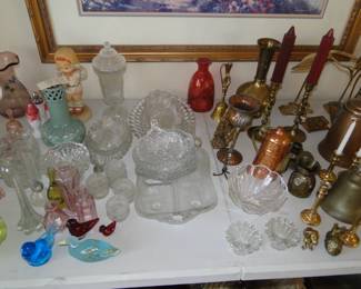 Clear glass serving pieces