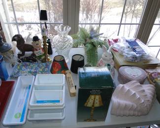 Drawer organizers, a shell shelf, and some remarkable crystal pieces