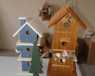Wooden bird houses