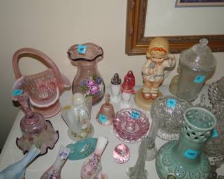 We have all types of decorative glass items, rooms full