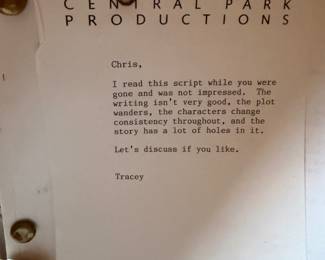 Movie Script, memorabilia 