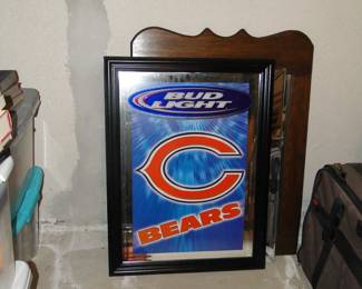 Bud Light Chicago Bears bar mirror