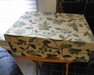 Decorative storage box.  Because if your going to store something, it should be in a decorative fabric covered storage box