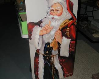 Shhhhh.  Large Santa decorative piece.  Put this at the end of the kiddos bed on Christmas Eve, and scare the heck out of them!