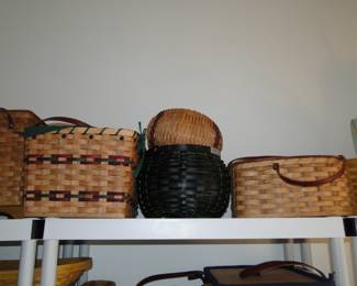 Longaberger baskets blending seamlessly with Amish handmade baskets too