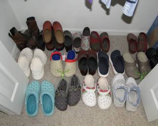 Crocs, all in great condition, and some brand new too
