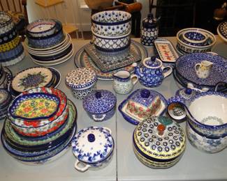 Polish pottery in all the colors of the rainbow