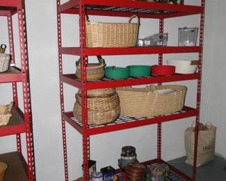 We have two of these solid metal shelving units to sell