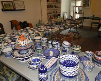 Tables are just filled with Polish Pottery