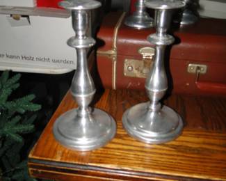 Pewter candlesticks