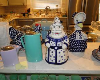 Polish pottery cookie jars