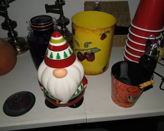 Gnome Santa cookie jar