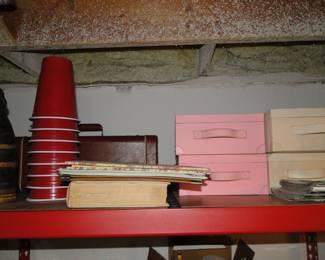 Large red solo cups, and storage boxes too