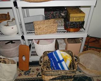 Wicker baskets and storage boxes too
