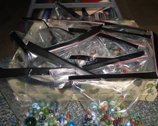 Bags and bags and bags of vintage marbles