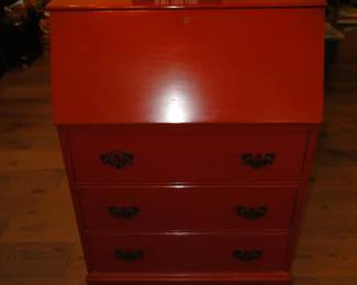 Small red writing desk