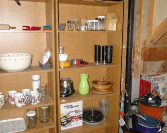 Small kitchen appliances, and yes, the tall bookcases are also for sale too