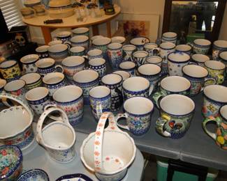 Polish pottery mugs