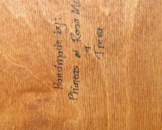 Here are the signatures of the Amish Family that made the baskets