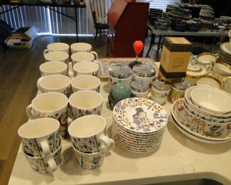 Fancy mugs, and some nice side plates too