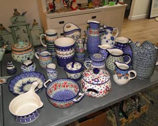 Polish pottery pitchers